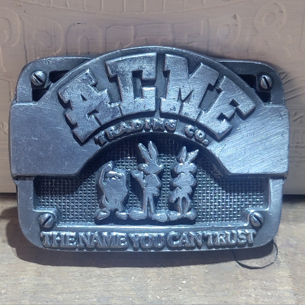 Rare ACME Warner Brothers 1993 Belt Buckle Bugs Bunny Tasmanian Devil